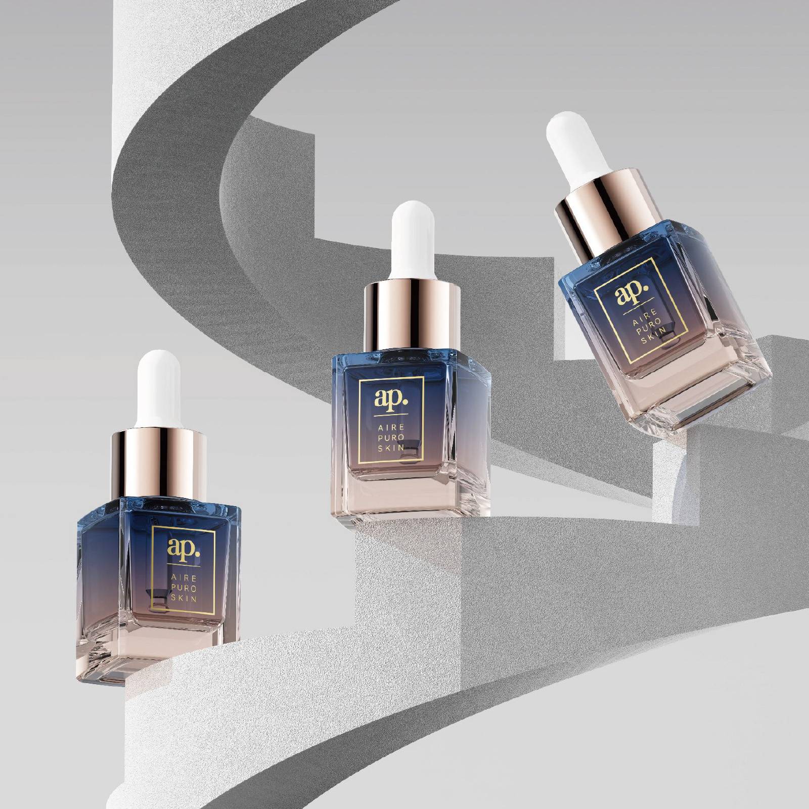 15ml, 30ml, 60ml, 100ml 용량의 펌프형 유리 세럼 용기 세트 (불투명 유리 재질)